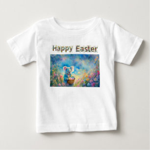 Koala bear holding a basket of Easter eggs Baby T-Shirt