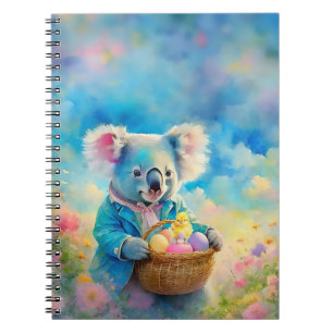 Koala bear holding a basket of Easter eggs Notebook