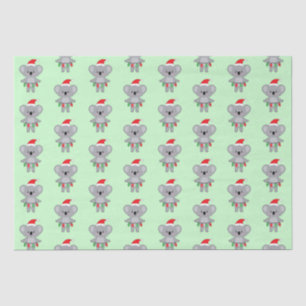 Koala Bear in Santa hat and Decorations Tissue Pap Paper