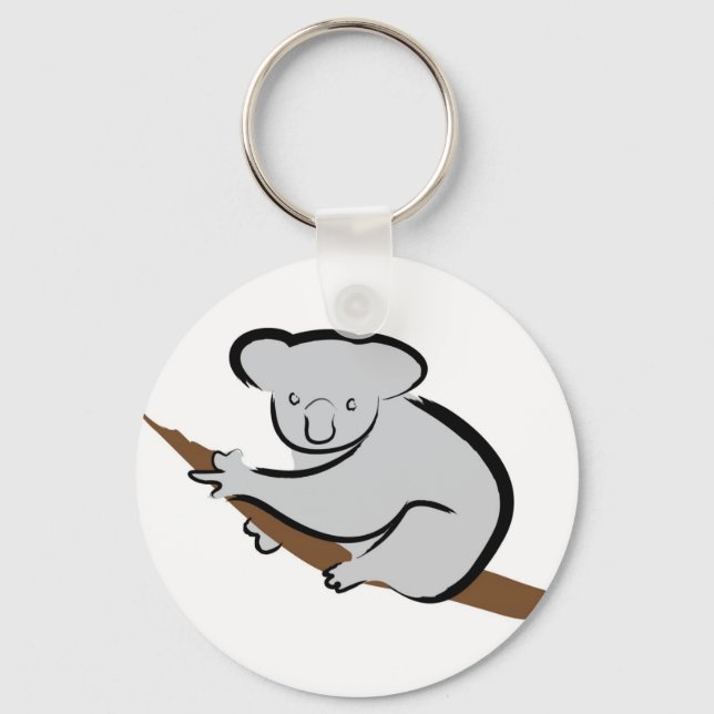 Koala bear in tree key ring (Front)