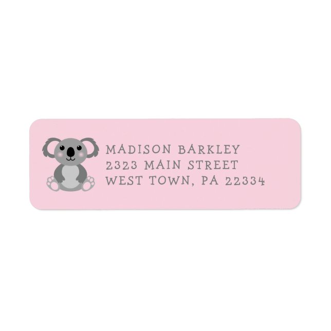 Koala Bear Kid's Cute Return Address Label (Front)