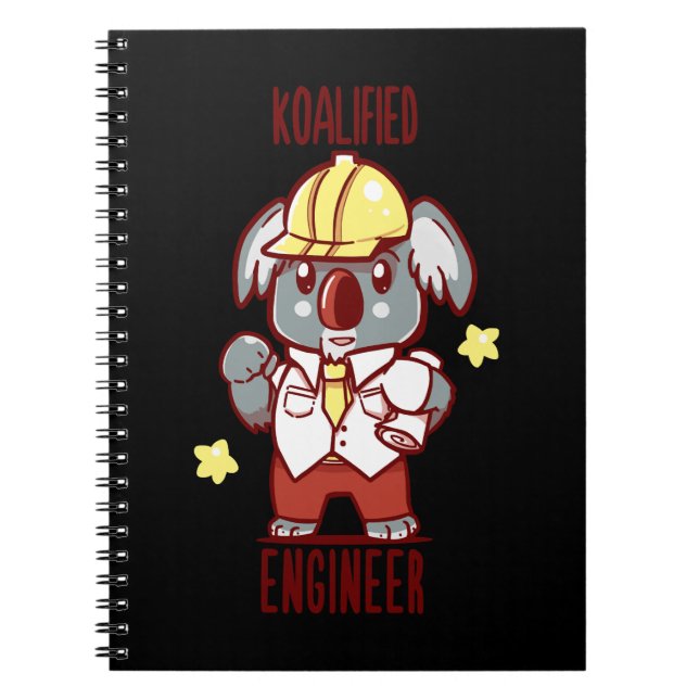 Koala Bear Koalified Engineer Koala Animal Pun Koa Notebook (Front)