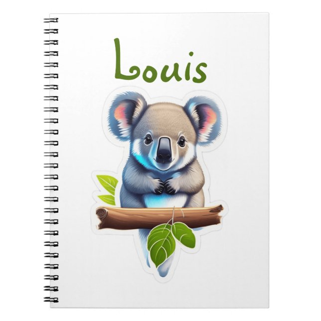 Koala bear on bamboo notebook (Front)