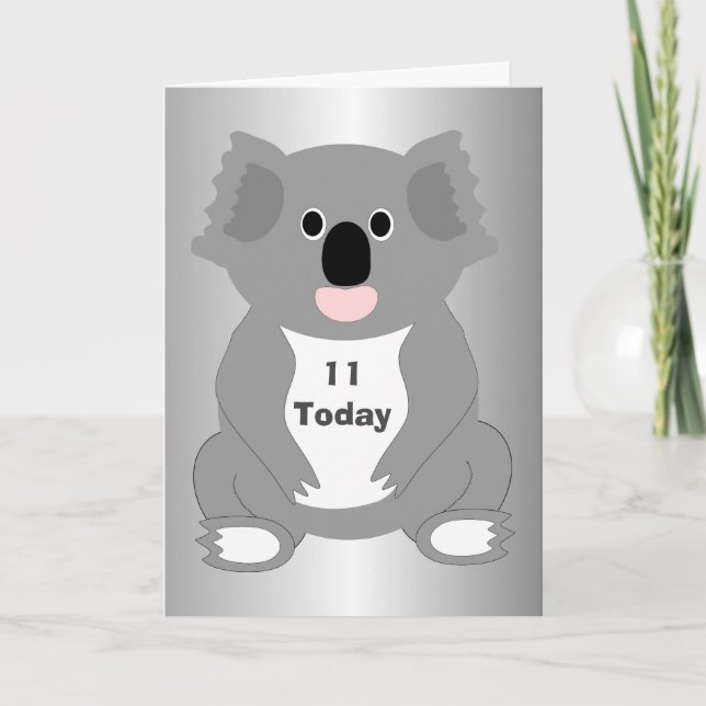 Koala Bear Personalised 11th Birthday Card (Front)