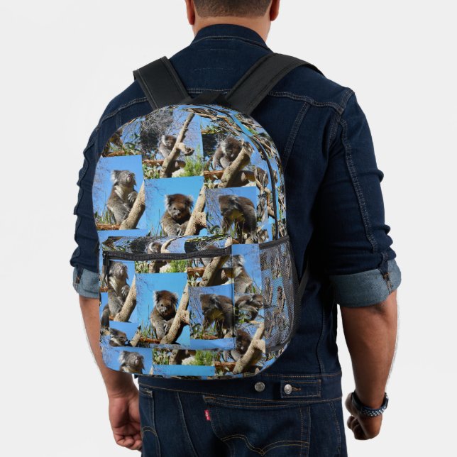 Koala Bear Photo Collage, Printed Backpack (Insitu (Model))