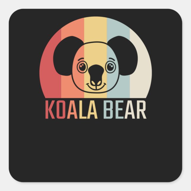 Koala Bear Retro Square Sticker (Front)