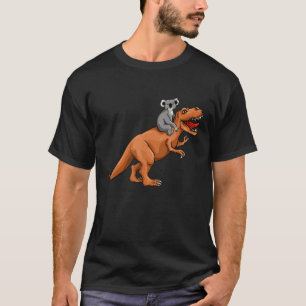 Koala Bear Riding T Rex Trex Dinosaur T-Shirt