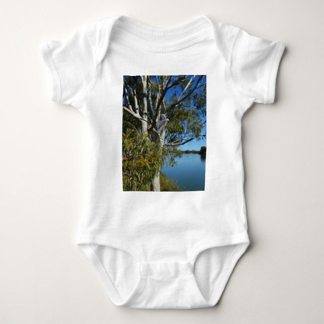 Koala Bear Sleeping In Gum Tree, Baby Bodysuit (Front)