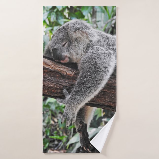 KOALA BEAR SLEEPING ON TREE BATH TOWEL (Bath Towel)