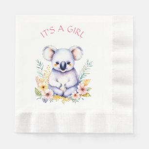 Koala Bear Themed Time for Cake Baby Shower Napkin