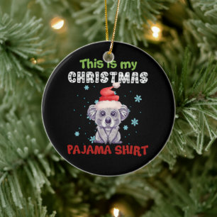 Koala Bear This Is My Christmas Pajama Shirt Ceramic Tree Decoration
