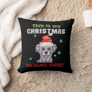 Koala Bear This Is My Christmas Pajama Shirt Cushion