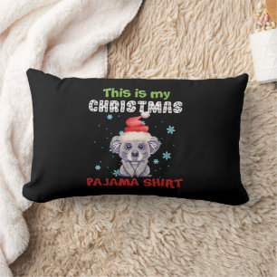 Koala Bear This Is My Christmas Pajama Shirt Lumbar Cushion