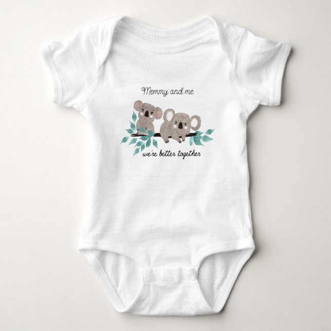 Koala Bear Water Colour Baby Body Suit Baby Bodysuit (Front)