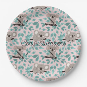 Koala Bear Water Colour Paper Plates