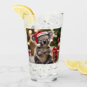 Koala Bear Wearing Santa Hat, Glass