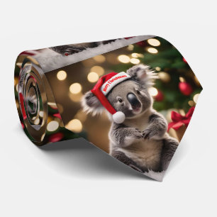 Koala Bear Wearing Santa Hat, Tie