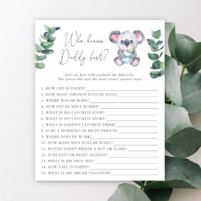 Koala Bear Who knows Daddy best (Creator Uploaded)