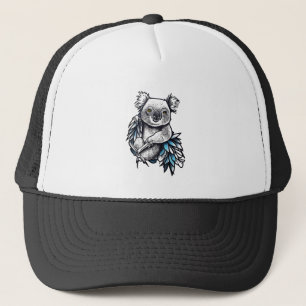 Koala Bear Wild Animal Nature Illustration Art Tat Trucker Hat