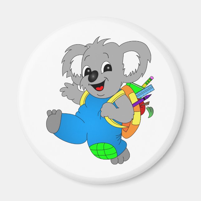 Koala Bear with backpack Magnet (Front)
