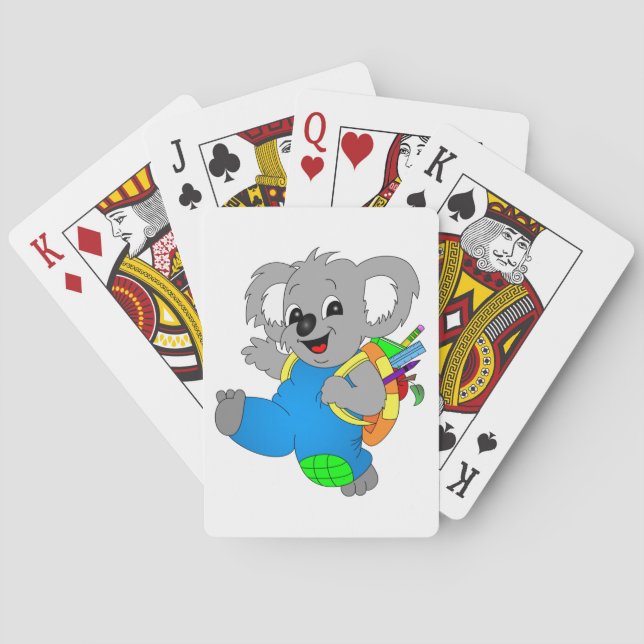 Koala Bear with backpack Playing Cards (Back)