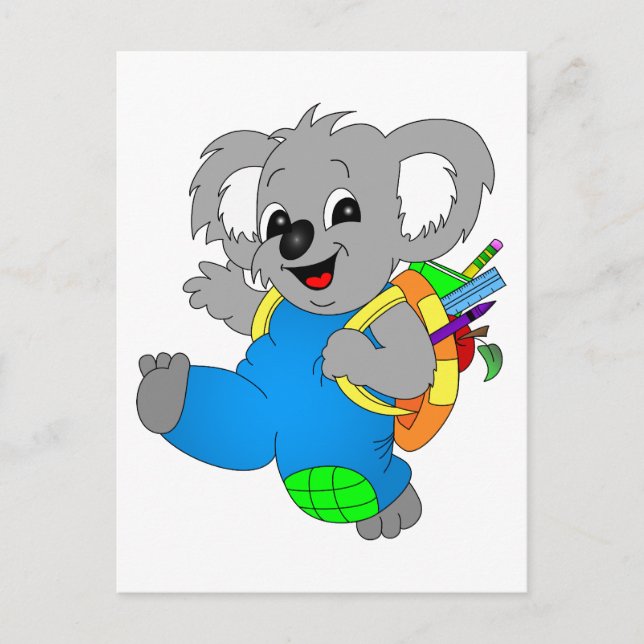 Koala Bear with backpack Postcard (Front)