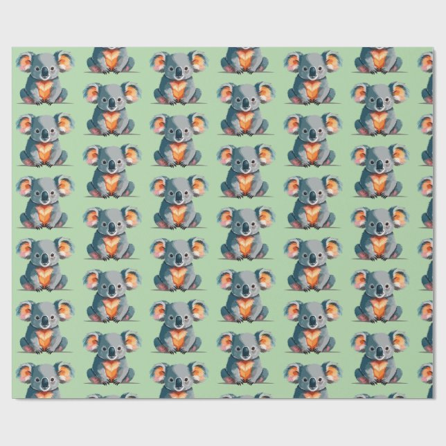 Koala bear wrapping paper (Flat)