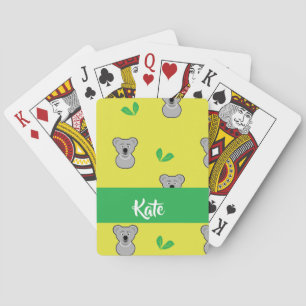 Koala bear yellow pattern playing cards