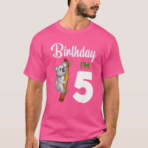 Koala Birthday 5th Girl 5 Year Old Koalas  Kids Bo T-Shirt