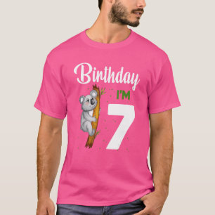 Koala Birthday 7th Girl 7 Year Old Koalas Kids Bo T-Shirt