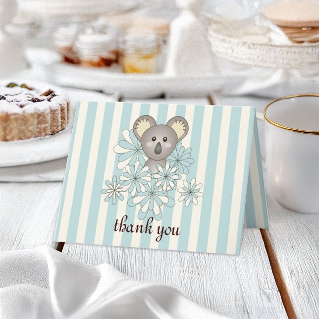 Koala Birthday / Baby Boy Shower Thank You Cards (Creator Uploaded)