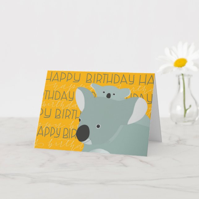 Koala Birthday Card (Small Plant)
