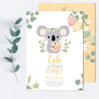 Koala Birthday Invitation