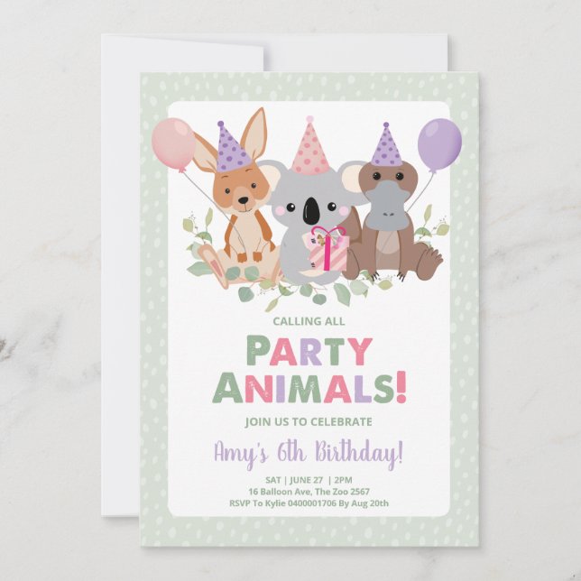 Koala Birthday Invitation (Front)