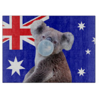 Koala Blowing Blue Bubble gum Australian Flag 