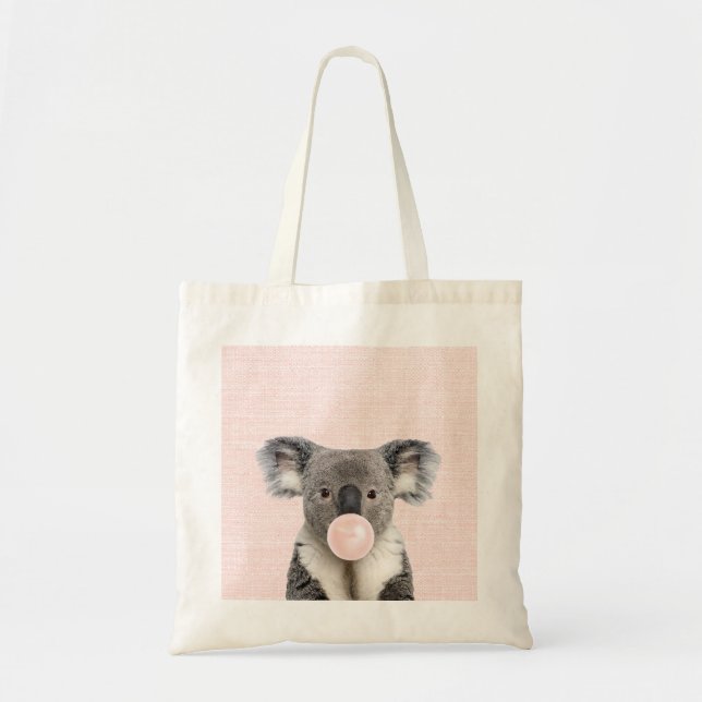 Koala Blowing Pink Bubble gum  Tote Bag (Front)