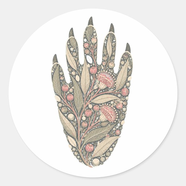 Koala Botanical Footprint Nature Sticker (Front)