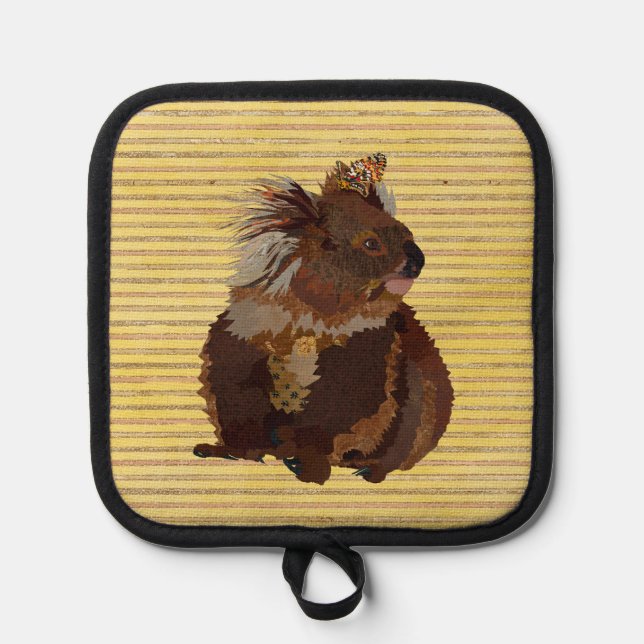 KOALA & BUTTERFLY POT HOLDER (Front)