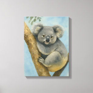 Koala Calm – Watercolor Wildlife Canvas Print