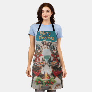 Koala Christmas Digital Art Apron