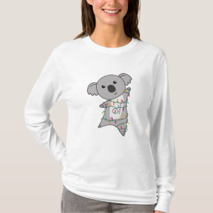 Koala Christmas Fairy Lights Cute Animal T-Shirt