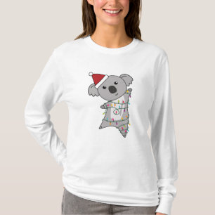 Koala Christmas Fairy Lights Cute Animal T-Shirt