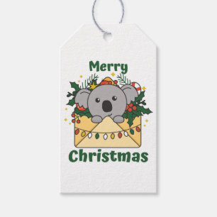 Koala Christmas Letter Winter Animals Koalas Gift  Tags