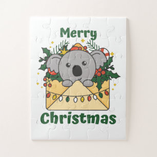 Koala Christmas Letter Winter Animals Koalas Jigsaw Puzzle