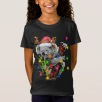 Koala Christmas Lights Funny Santa Hat Merry Chris