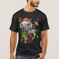 Koala Christmas Lights Funny Santa Hat Merry Chris