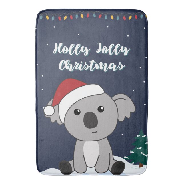 Koala Christmas Snow Winter Animals Koalas Bath Ma Mat (Front Vertical)