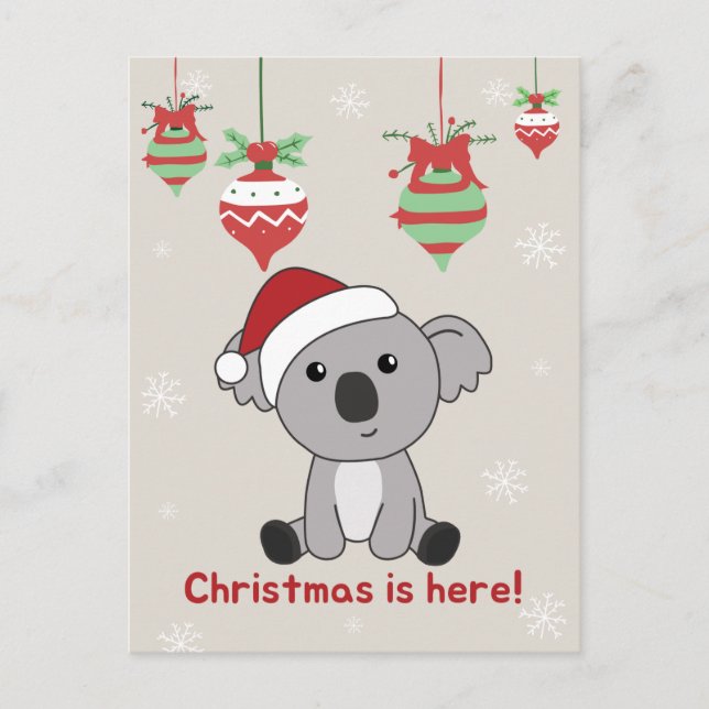 Koala Christmas Snow Winter Animals Koalas Holiday (Front)