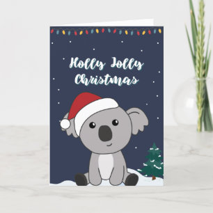 Koala Christmas Snow Winter Animals Koalas Holiday Card