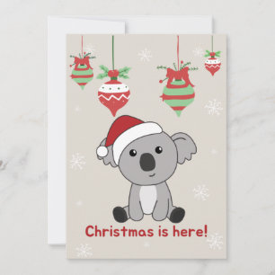 Koala Christmas Snow Winter Animals Koalas Holiday Card